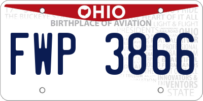 OH license plate FWP3866