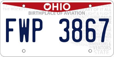 OH license plate FWP3867