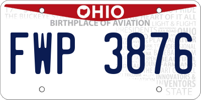 OH license plate FWP3876