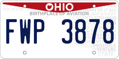 OH license plate FWP3878