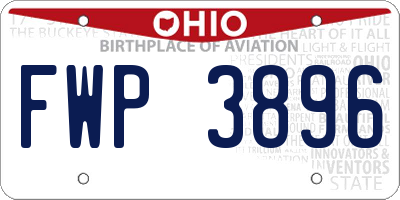 OH license plate FWP3896