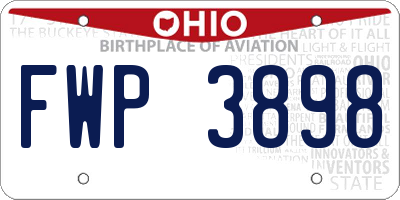 OH license plate FWP3898
