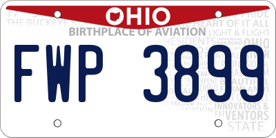 OH license plate FWP3899