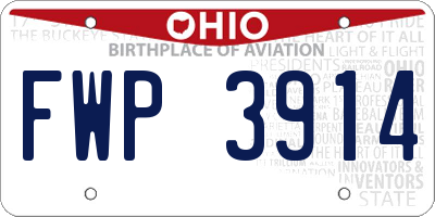 OH license plate FWP3914