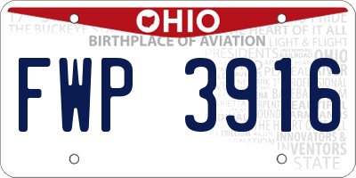 OH license plate FWP3916
