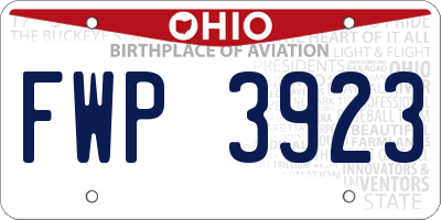 OH license plate FWP3923