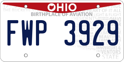 OH license plate FWP3929