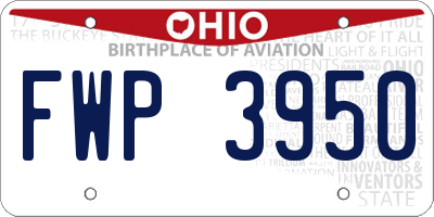OH license plate FWP3950