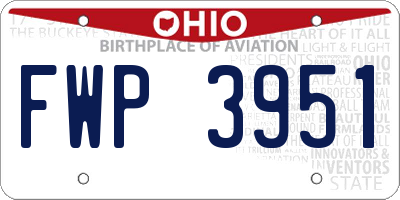 OH license plate FWP3951