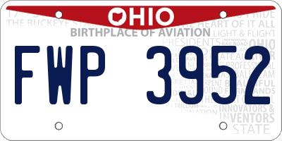 OH license plate FWP3952