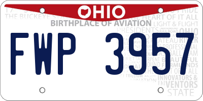 OH license plate FWP3957