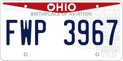 OH license plate FWP3967