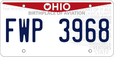 OH license plate FWP3968