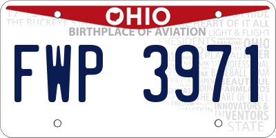 OH license plate FWP3971