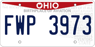 OH license plate FWP3973