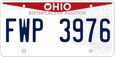 OH license plate FWP3976