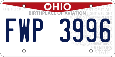 OH license plate FWP3996