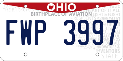 OH license plate FWP3997