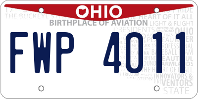 OH license plate FWP4011