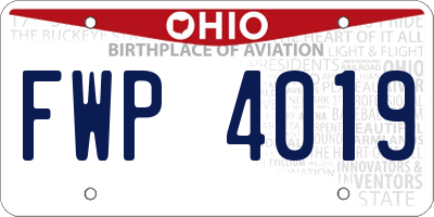 OH license plate FWP4019