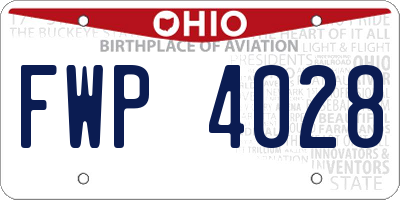 OH license plate FWP4028