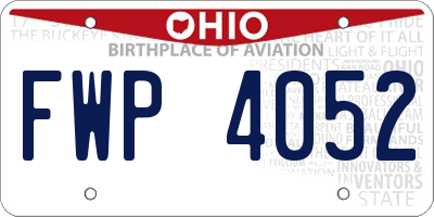 OH license plate FWP4052