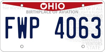 OH license plate FWP4063