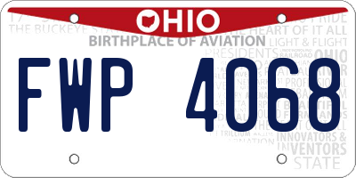 OH license plate FWP4068