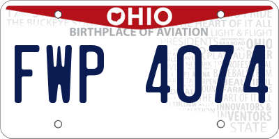 OH license plate FWP4074