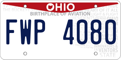 OH license plate FWP4080