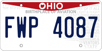 OH license plate FWP4087