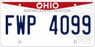 OH license plate FWP4099