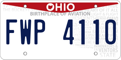 OH license plate FWP4110