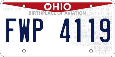 OH license plate FWP4119