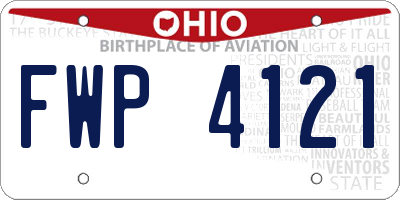 OH license plate FWP4121