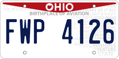 OH license plate FWP4126