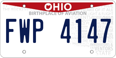 OH license plate FWP4147