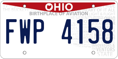 OH license plate FWP4158