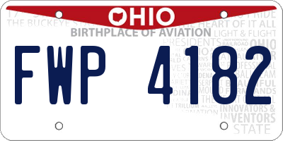 OH license plate FWP4182