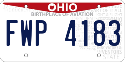 OH license plate FWP4183