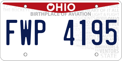 OH license plate FWP4195