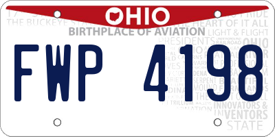 OH license plate FWP4198