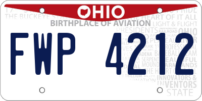 OH license plate FWP4212