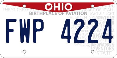 OH license plate FWP4224