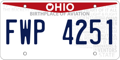 OH license plate FWP4251