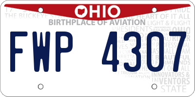 OH license plate FWP4307