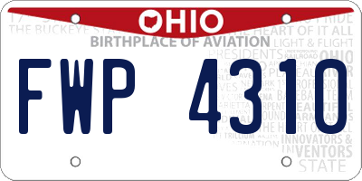 OH license plate FWP4310