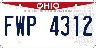OH license plate FWP4312