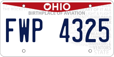 OH license plate FWP4325