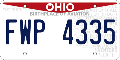 OH license plate FWP4335